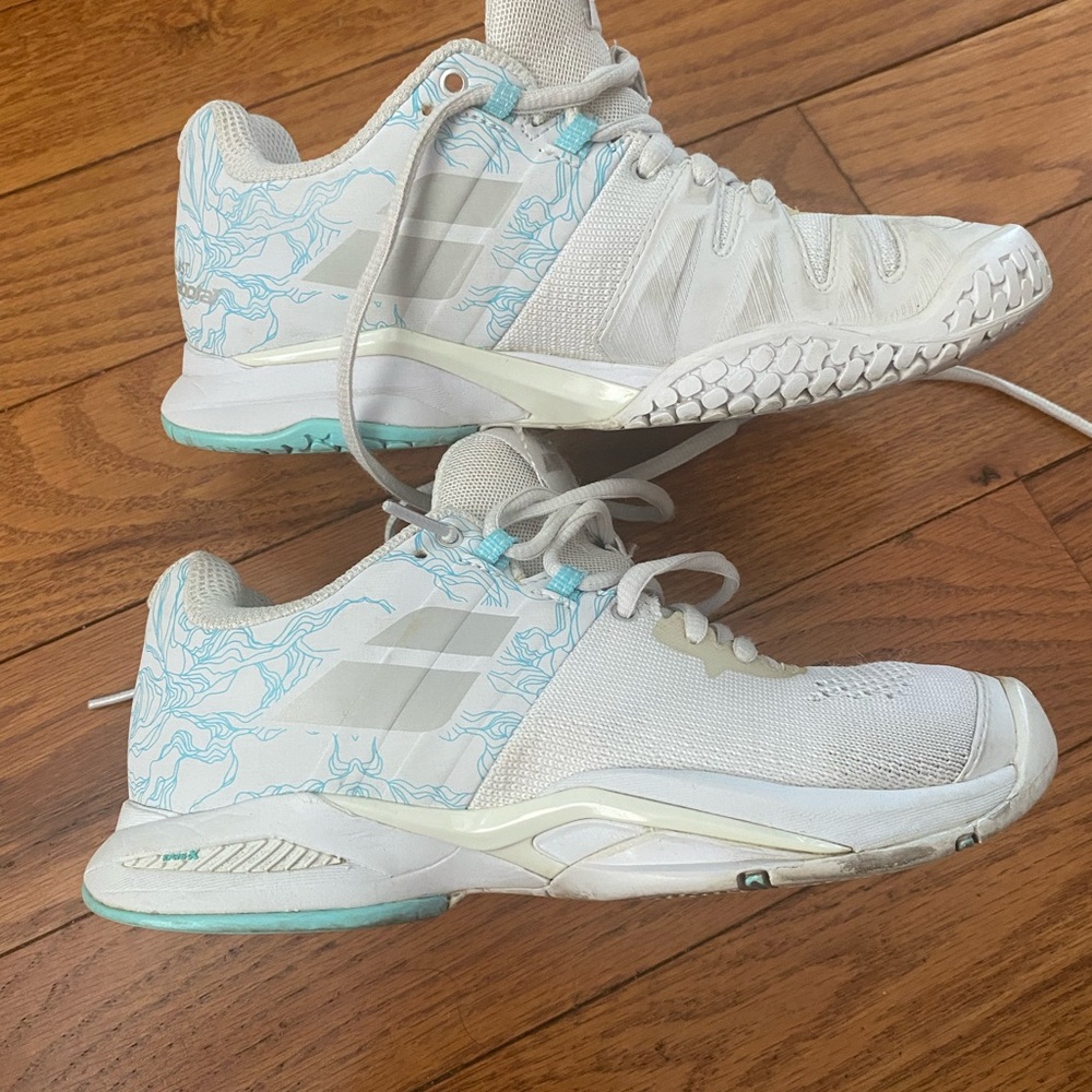 Women's Babolat Propulse Blast AC Blue White Tennis Shoes Size 6 31S20447